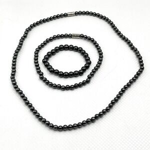 Lot of 3 Therapeutic Hematite Magnetic Bead Bracelet/ Anklet/ Necklace